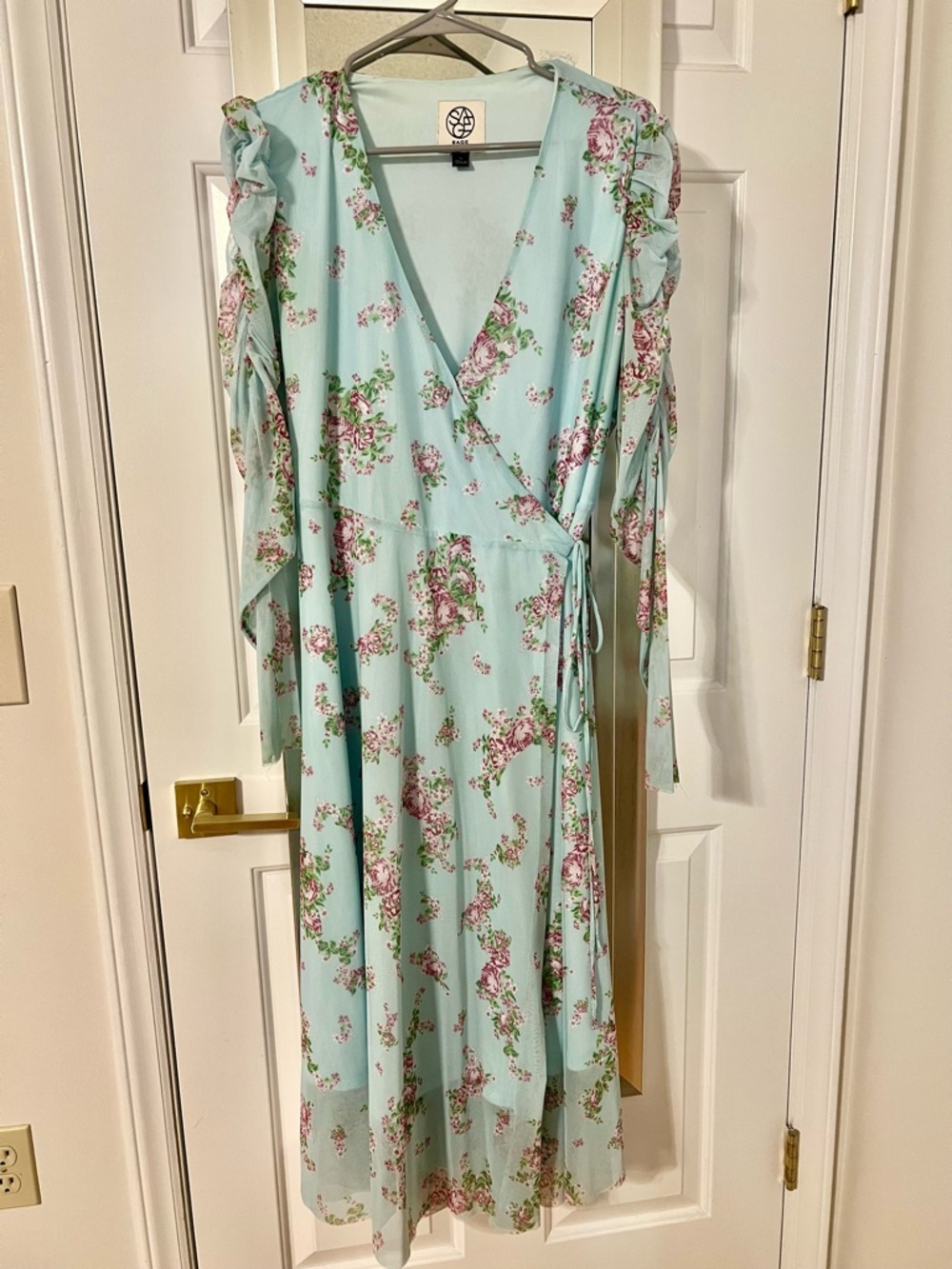Floral Wrap Mesh Dress